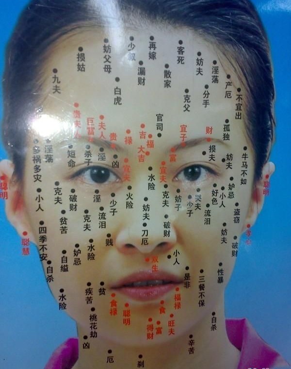 痣的位置與命運(yùn)圖-臉上長痣的位置與命運(yùn)圖解