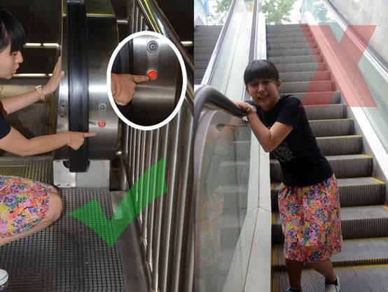 乘坐電梯遇緊急情況手握扶手,遇緊急情況按緊急制動按鈕