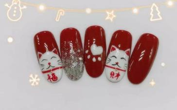 招財貓美甲怎么畫 這是會讓你發財的美甲